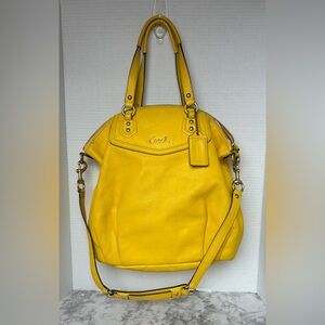 Coach Ashley Large Yellow Leather Satchel